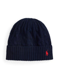RALPH LAUREN WOMEN Cable-Knit Wool-Cashmere Beanie Hunter Navy