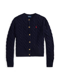 RALPH LAUREN WOMEN Cable-Knit Wool-Cashmere Cardigan Hunter Navy