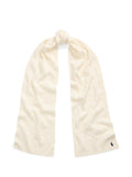 RALPH LAUREN WOMEN Cable-Knit Wool-Cashmere Scarf Cream
