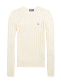 RALPH LAUREN WOMEN Cable-Knit Wool-Cashmere Sweater Authentic Cream