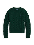 RALPH LAUREN WOMEN Cable-Knit Wool-Cashmere Sweater College Green