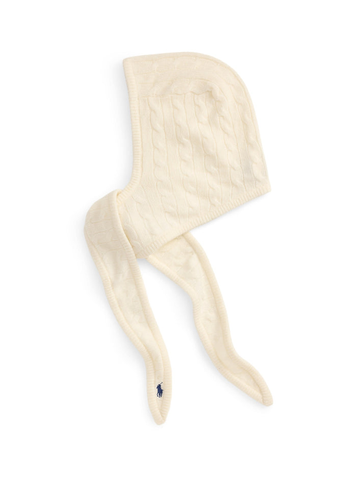 RALPH LAUREN WOMEN Cable-Knit Wool-Cashmere Wrap Snood Cream