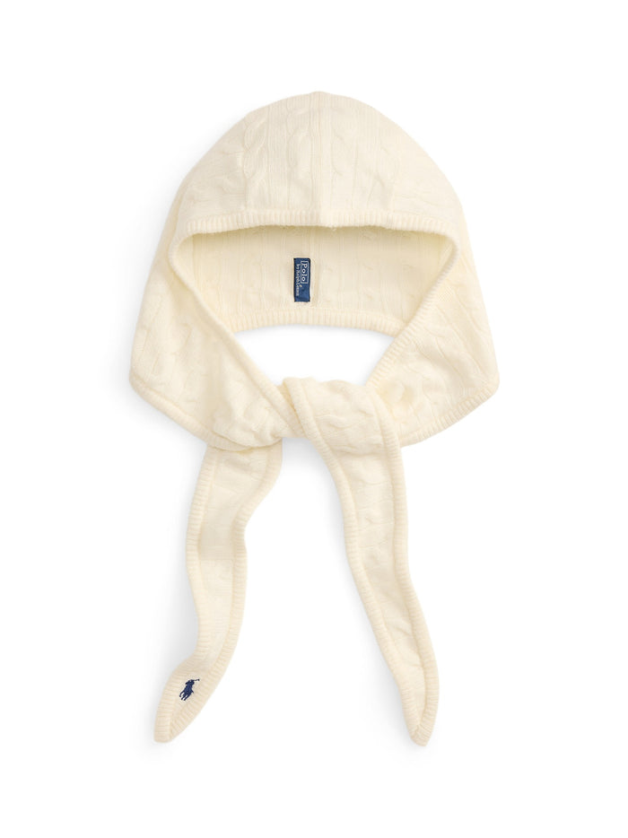 RALPH LAUREN WOMEN Cable-Knit Wool-Cashmere Wrap Snood Cream