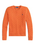 RALPH LAUREN WOMEN Cable Wool-cashmere Crewneck Sweater Orange Rust Heather