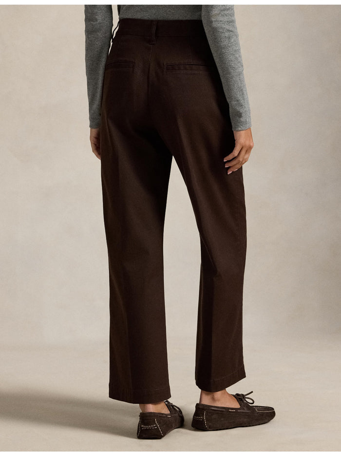 RALPH LAUREN WOMEN Chino Wide-Leg Pants Squire Brown