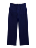 RALPH LAUREN WOMEN Chino Wide-Leg Trousers Newport Navy