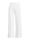 RALPH LAUREN WOMEN Chino Wide-Leg Trousers Warm White