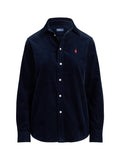 RALPH LAUREN WOMEN Classic Fit Cotton Corduroy Shirt Navy