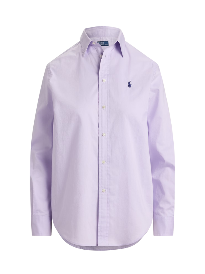 RALPH LAUREN WOMEN Classic Fit Cotton Twill Shirt Cruise Lavender