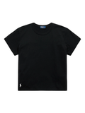 RALPH LAUREN WOMEN Classic Shrunken Fit Jersey Tee Polo Black