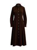 RALPH LAUREN WOMEN Corduroy A-line Shirtdress Dark Brown