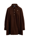 RALPH LAUREN WOMEN Corduroy Pleated Shirtdress Dark Brown