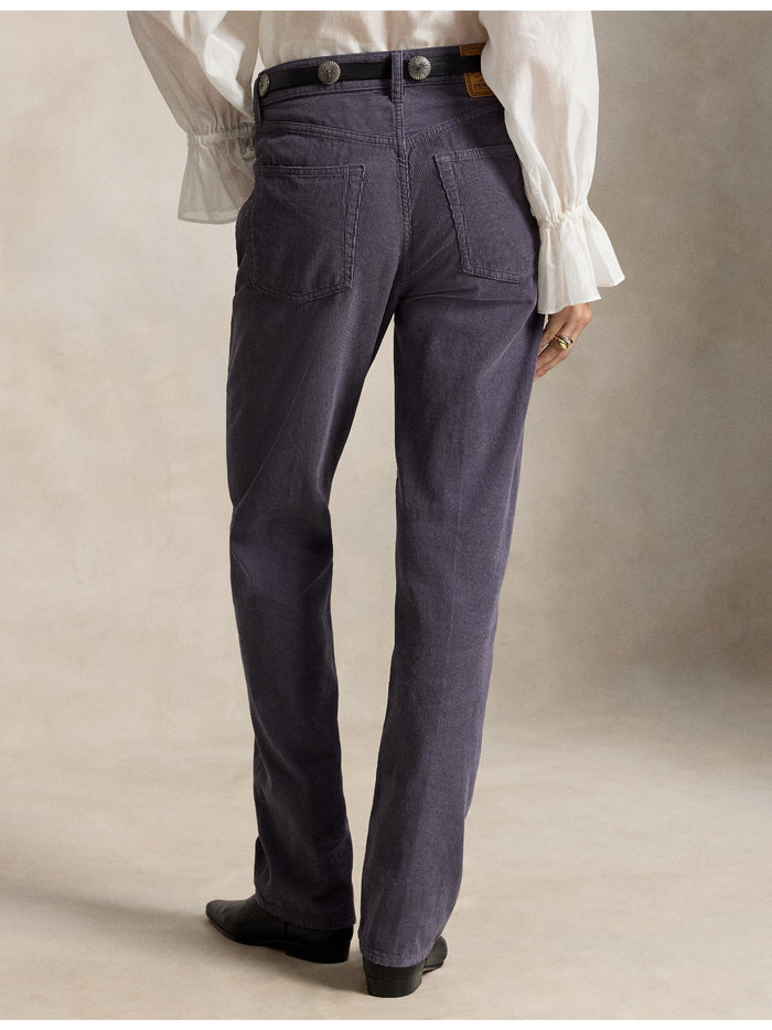 RALPH LAUREN WOMEN Corduroy Relaxed Straight Pants Purple