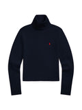 RALPH LAUREN WOMEN Cotton-Blend Turtleneck Hunter Navy