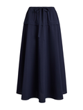 RALPH LAUREN WOMEN Cotton Canvas A-Line Skirt Hunter Navy