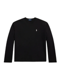 RALPH LAUREN WOMEN Cotton Jersey Long-Sleeve Tee Polo Black