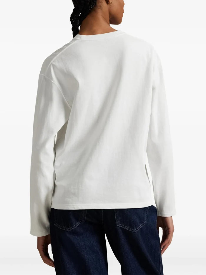 RALPH LAUREN WOMEN Cotton Jersey Long-Sleeve Tee White