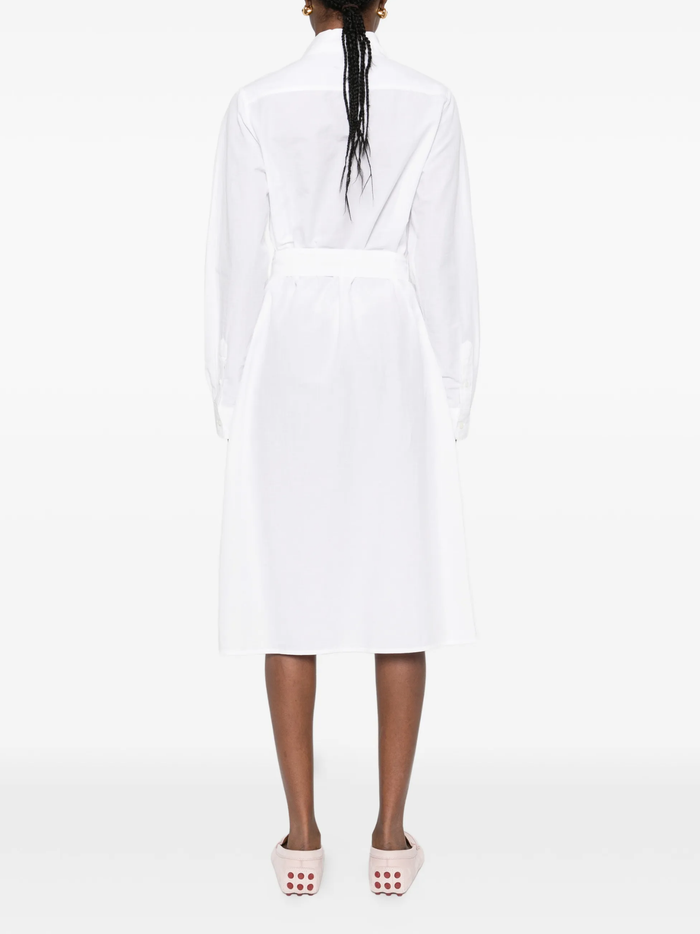 RALPH LAUREN WOMEN Cotton-Linen Belted Shirtdress White