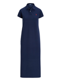 RALPH LAUREN WOMEN Cotton Mesh Polo Dress Newport Navy
