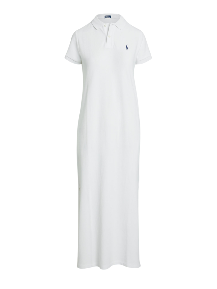 RALPH LAUREN WOMEN Cotton Mesh Polo Dress White