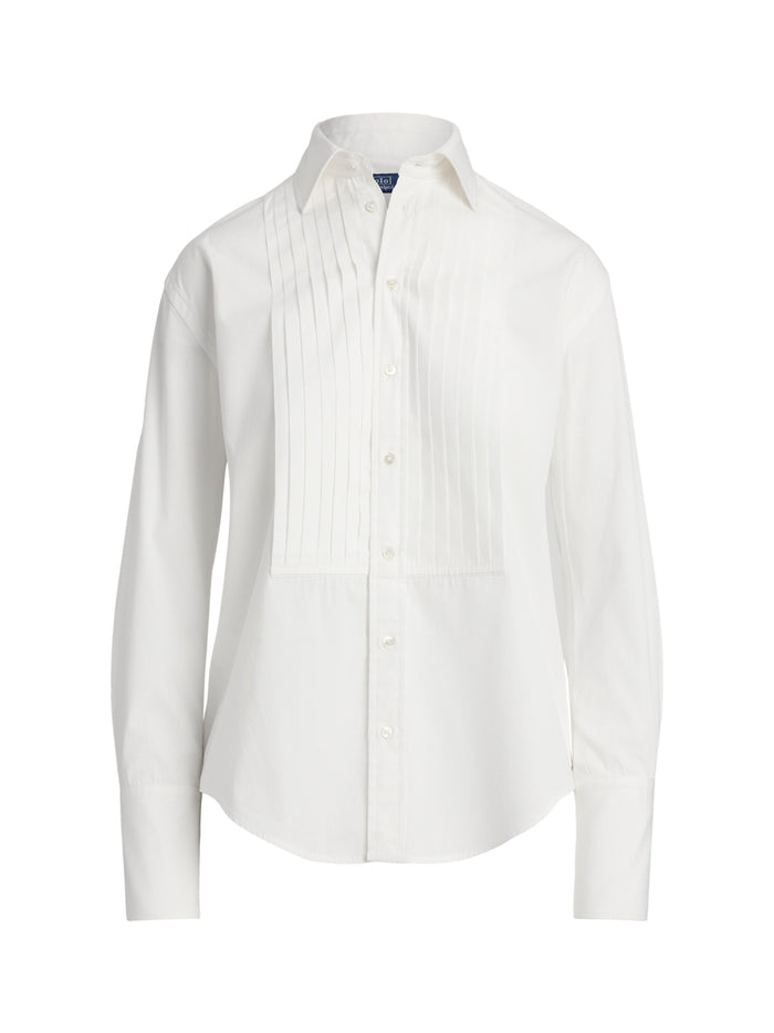 RALPH LAUREN WOMEN Cotton Tuxedo Shirt White