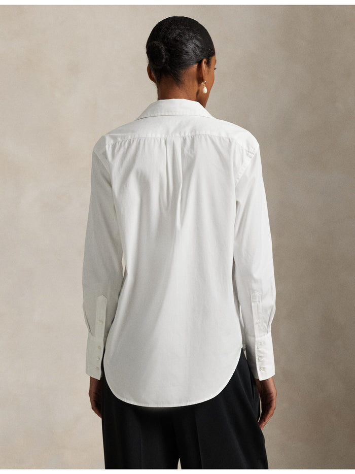 RALPH LAUREN WOMEN Cotton Tuxedo Shirt White