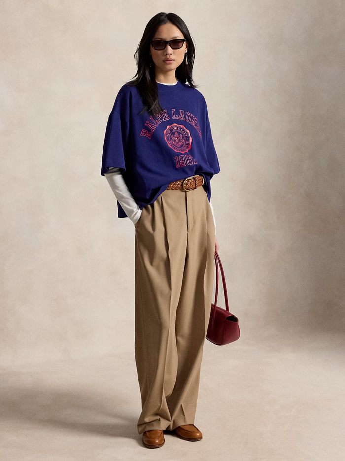 RALPH LAUREN WOMEN Crest Cotton Jersey T-Shirt Autumn Royal