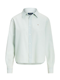 RALPH LAUREN WOMEN Cropped Boxy Chambray Shirt Chambray