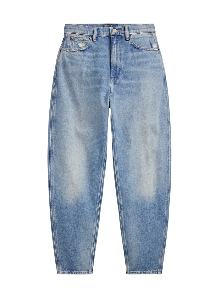 RALPH LAUREN WOMEN Curved Tapered Jeans Alaiya Wash