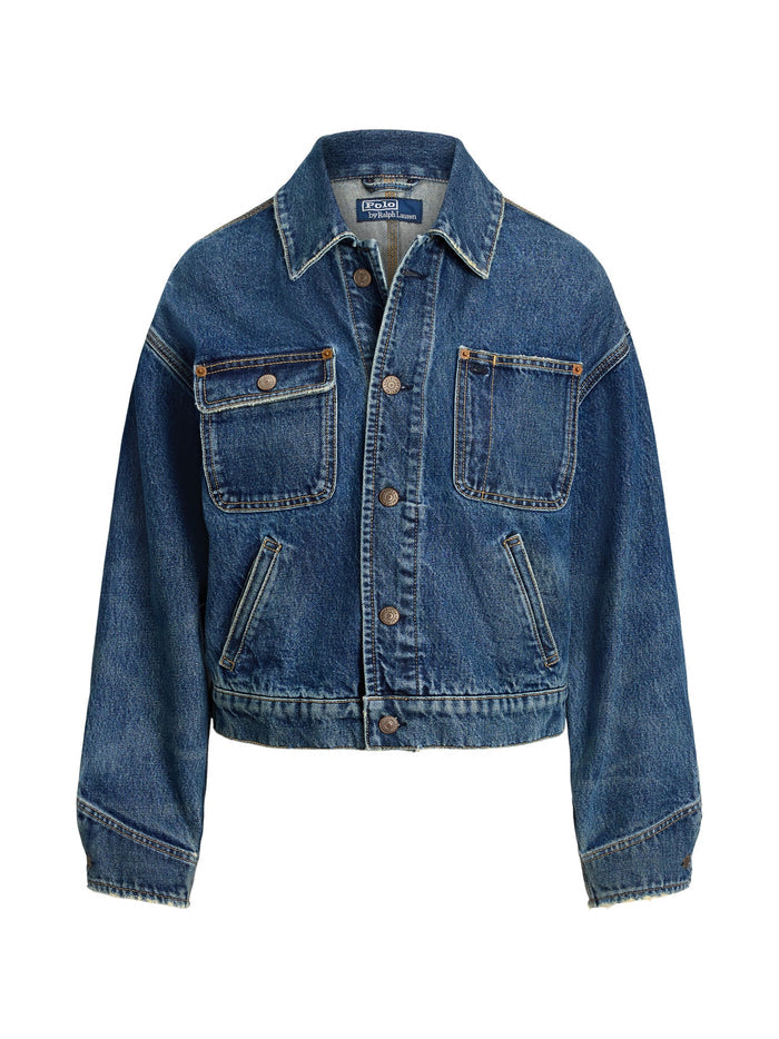 RALPH LAUREN WOMEN Denim Dungaree Jacket Mendez Wash