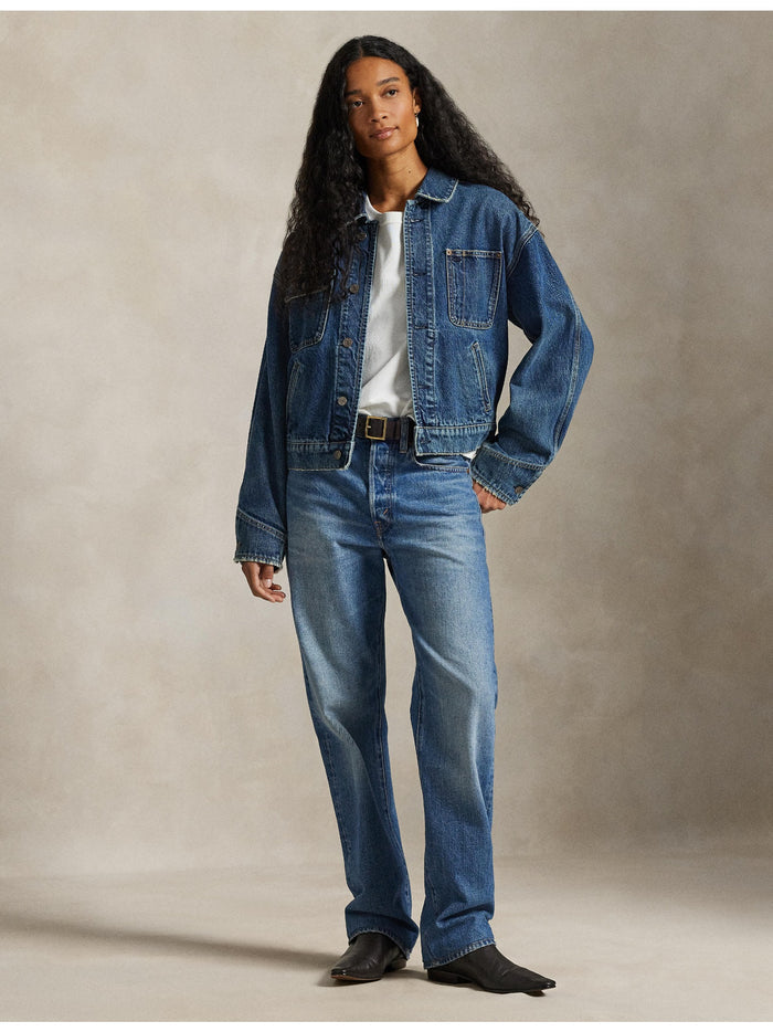 RALPH LAUREN WOMEN Denim Dungaree Jacket Mendez Wash