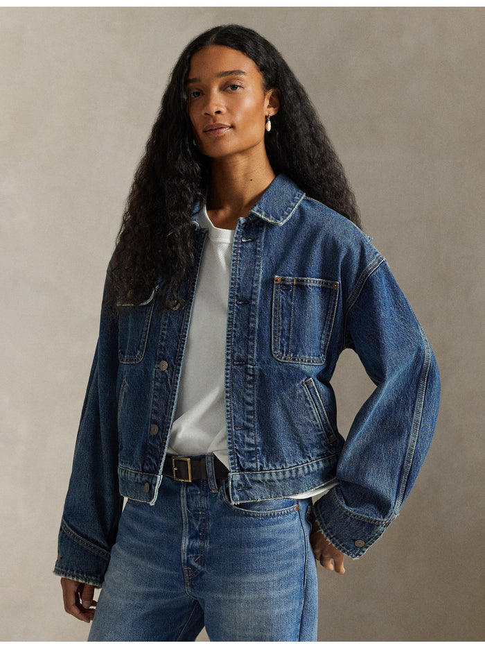 RALPH LAUREN WOMEN Denim Dungaree Jacket Mendez Wash