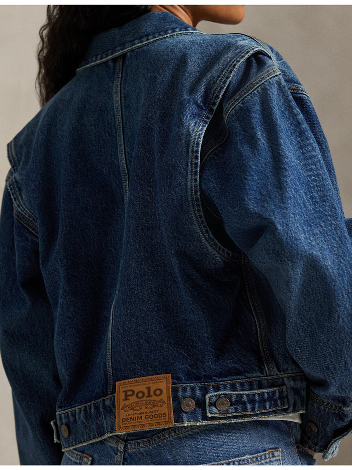 RALPH LAUREN WOMEN Denim Dungaree Jacket Mendez Wash