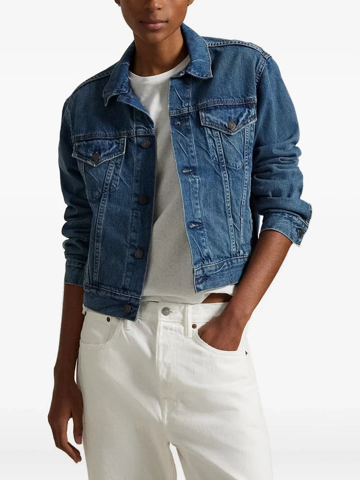 RALPH LAUREN WOMEN Denim Trucker Jacket Meuse Wash