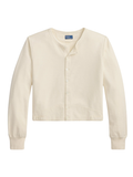 RALPH LAUREN WOMEN Double-Knit Jacquard Cardigan Guide Cream