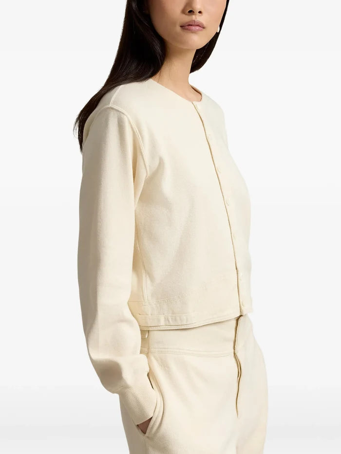 RALPH LAUREN WOMEN Double-Knit Jacquard Cardigan Guide Cream