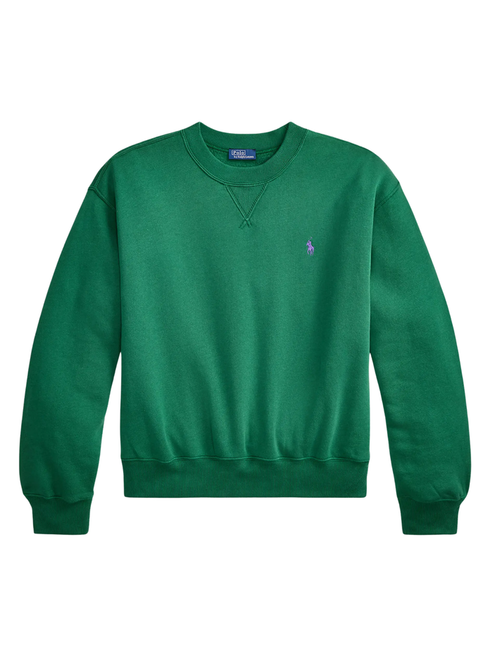 RALPH LAUREN WOMEN Fleece Crewneck Bush Green
