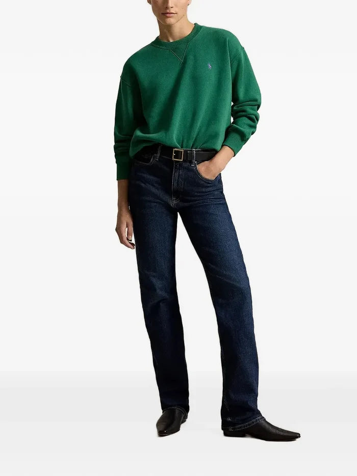 RALPH LAUREN WOMEN Fleece Crewneck Bush Green