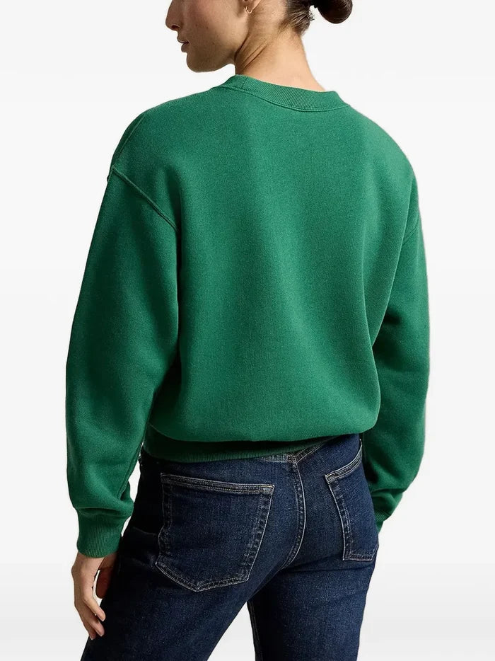 RALPH LAUREN WOMEN Fleece Crewneck Bush Green