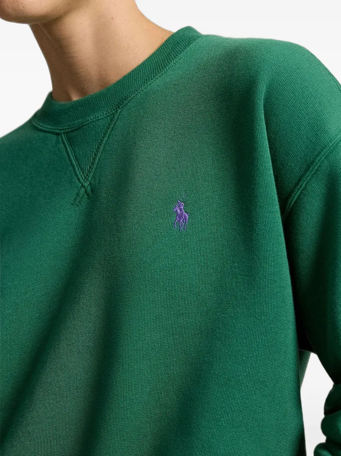 RALPH LAUREN WOMEN Fleece Crewneck Bush Green