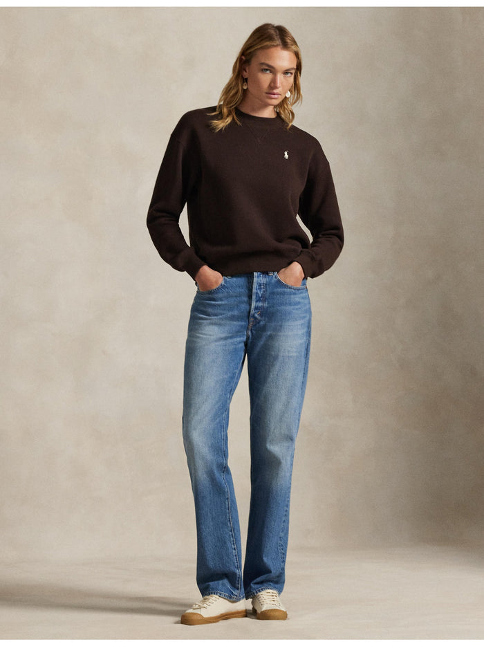 RALPH LAUREN WOMEN Fleece Crewneck Circuit Brown