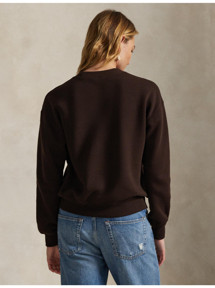 RALPH LAUREN WOMEN Fleece Crewneck Circuit Brown