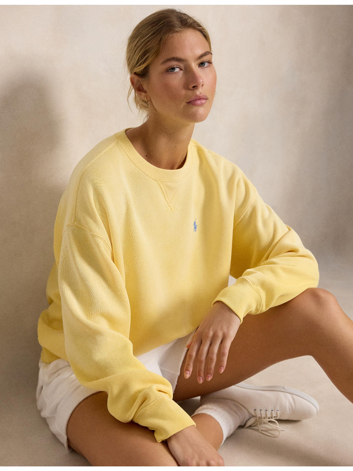 RALPH LAUREN WOMEN Fleece Crewneck Corn Yellow