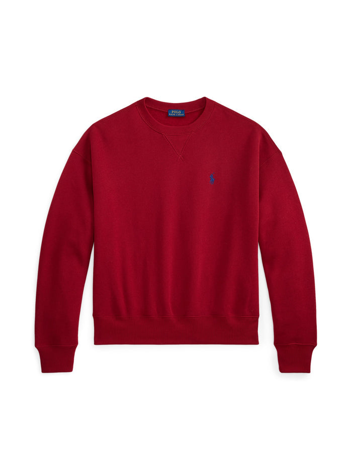 RALPH LAUREN WOMEN Fleece Crewneck Eaton Red