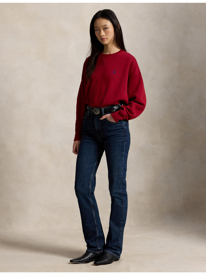RALPH LAUREN WOMEN Fleece Crewneck Eaton Red