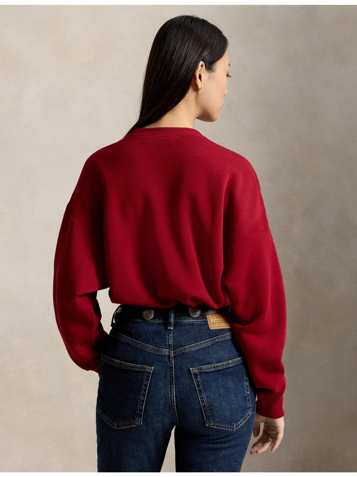 RALPH LAUREN WOMEN Fleece Crewneck Eaton Red