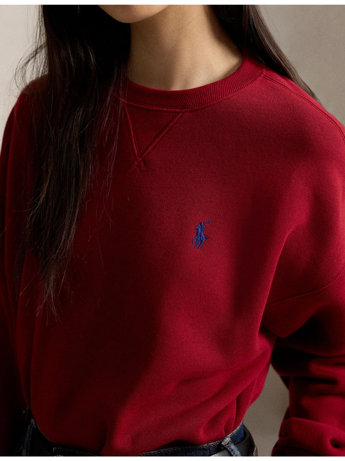 RALPH LAUREN WOMEN Fleece Crewneck Eaton Red