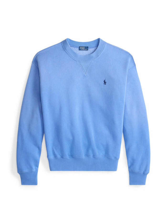 RALPH LAUREN WOMEN Fleece Crewneck New Iris Blue