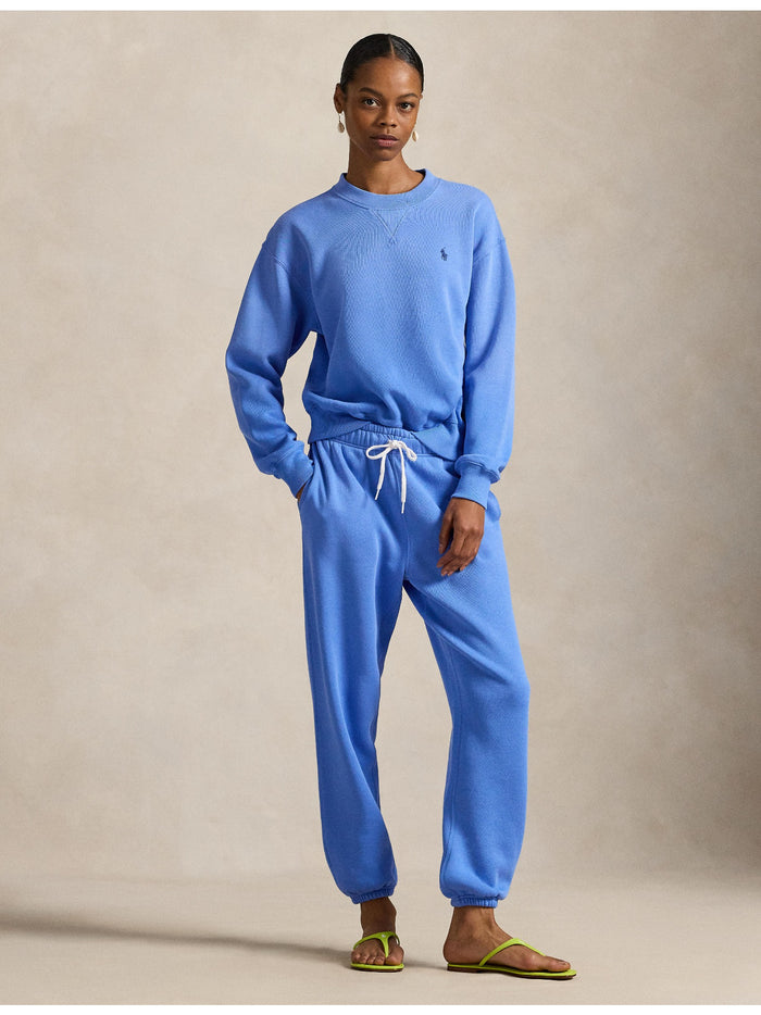 RALPH LAUREN WOMEN Fleece Crewneck New Iris Blue