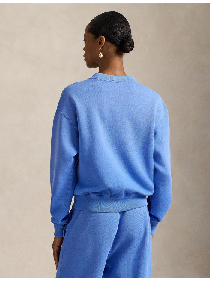 RALPH LAUREN WOMEN Fleece Crewneck New Iris Blue